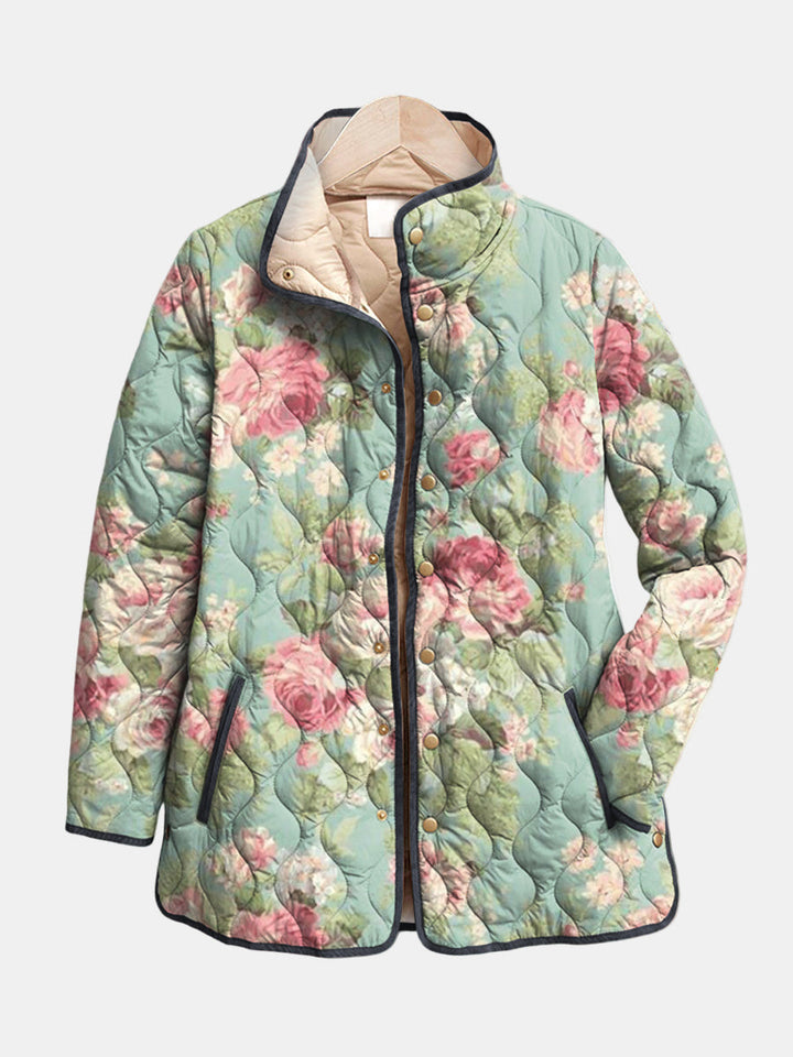 Adriana | Retro Floral Quilted Jacket