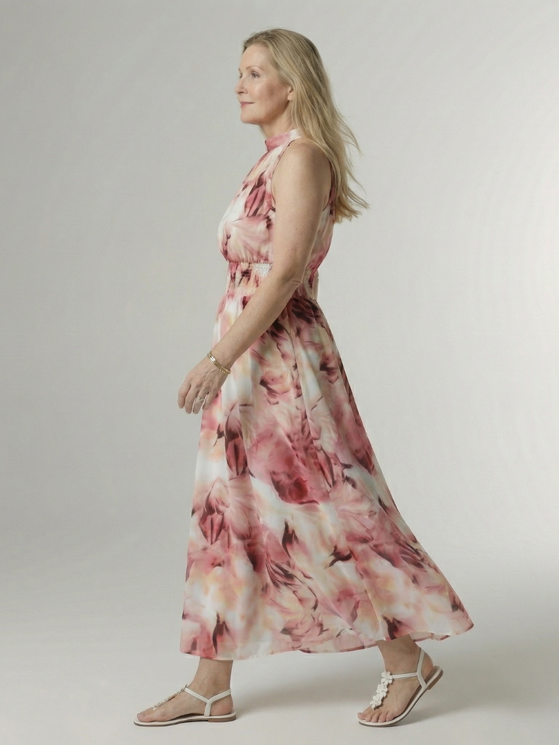 Sylin | Gathered Halter Maxi Dress