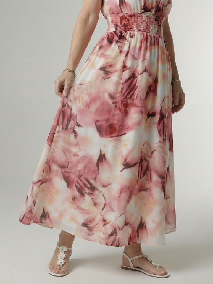 Sylin | Gathered Halter Maxi Dress