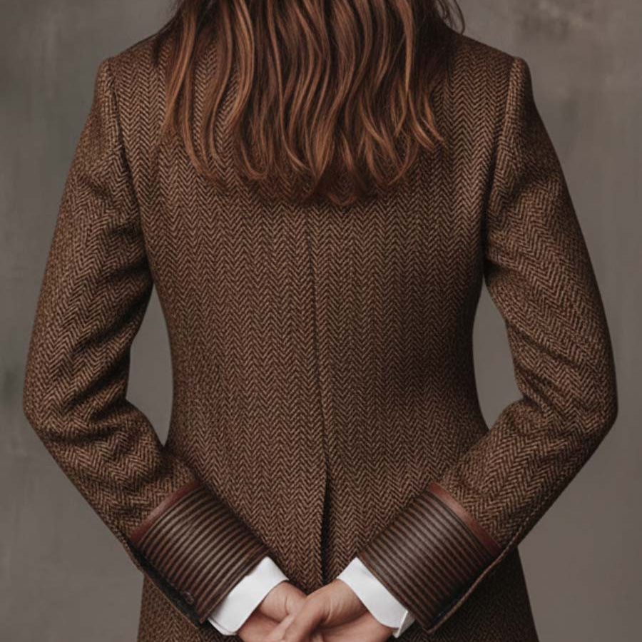 Doris | Herringbone Paisley Lapel Blazer