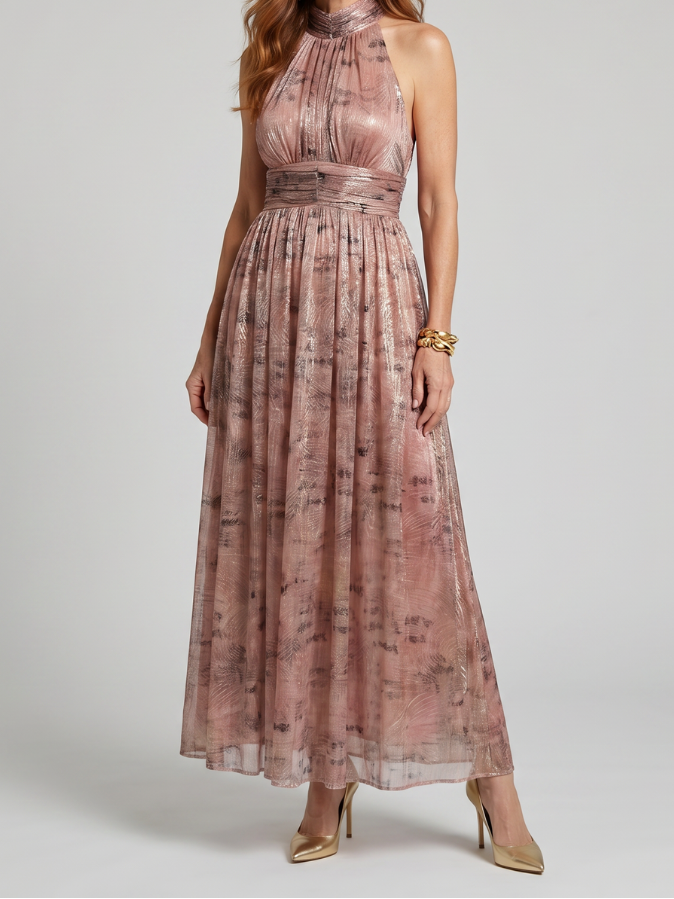 Imogen | Textured Finish Sleeveless Maxi Dress