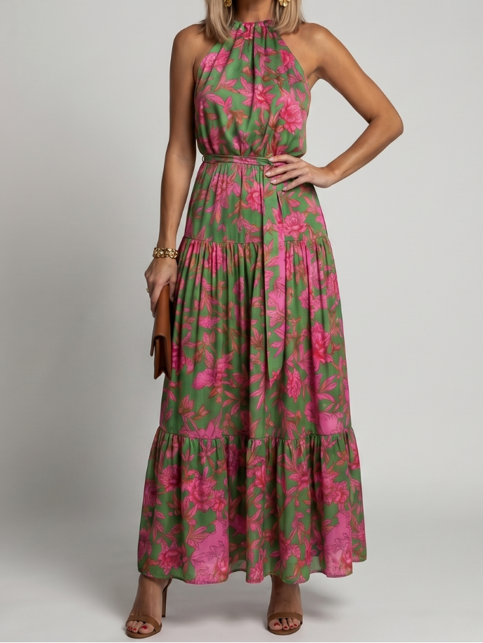 Rowen | Draped Halter Maxi Dress