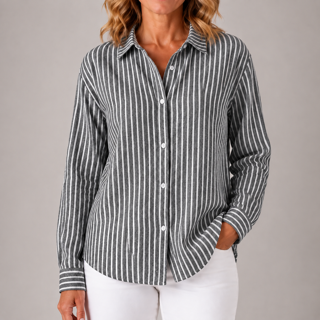 Louise | Relaxed Striped Button-Down Shirt