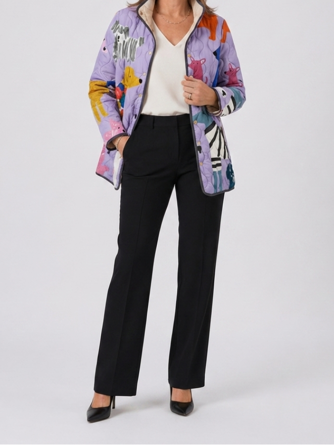 Mackenzie | Quilted Dog Print Jacket