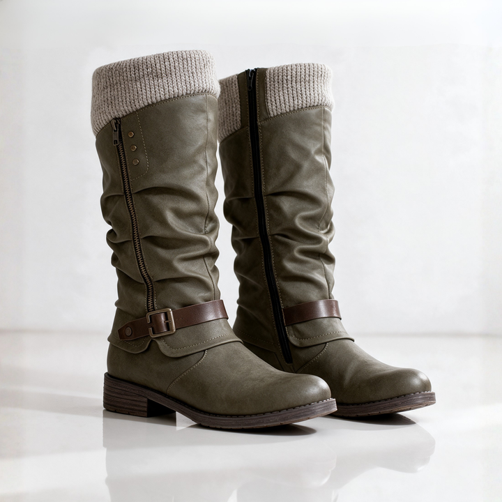 Rhonda | Women’s Knit Cuff Mid-Calf Boots