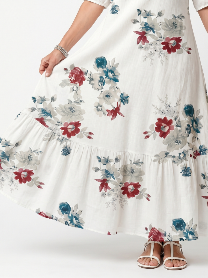 Maeva | Scattered Floral Tassel Tie Maxi Dress