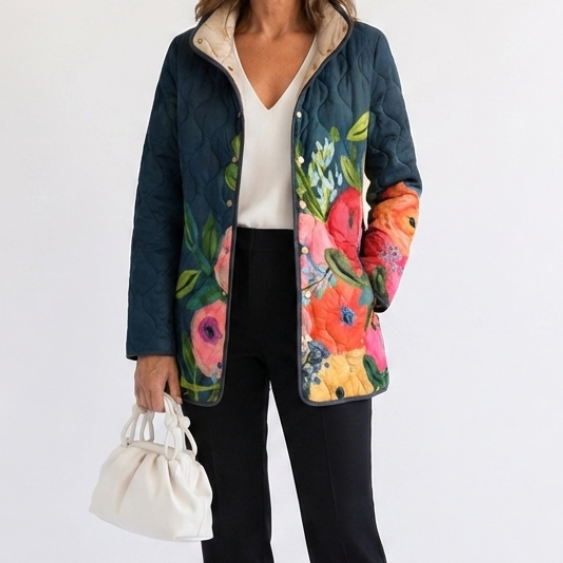Jasmin | Floral Print Quilted Jacket
