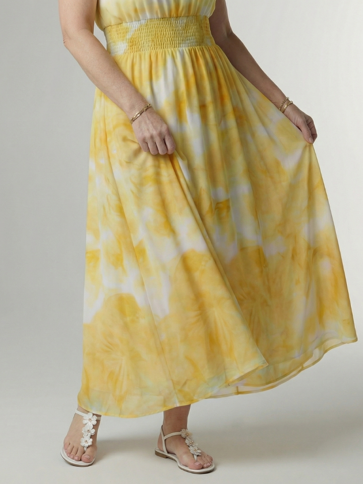 Sylin | Gathered Halter Maxi Dress
