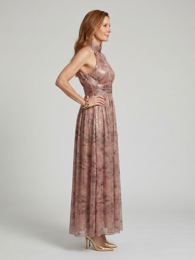Imogen | Textured Finish Sleeveless Maxi Dress