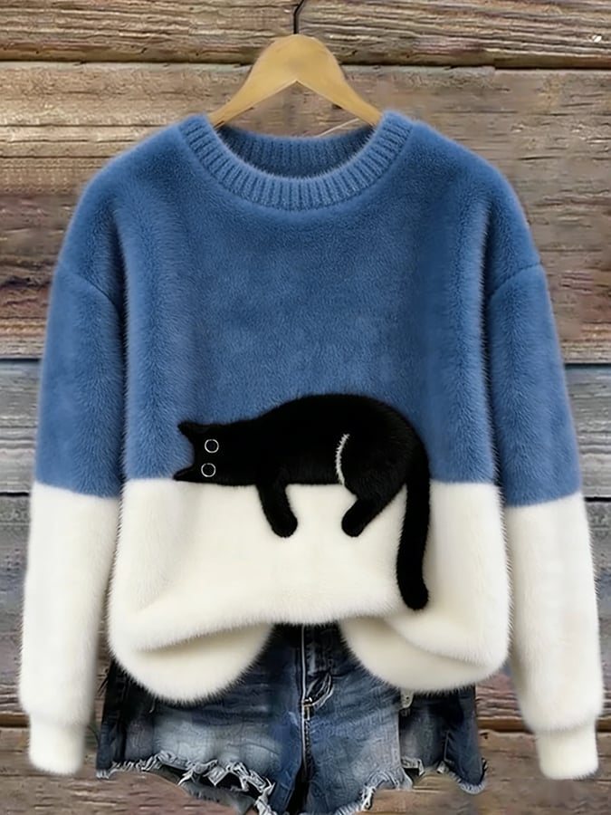 Aileen | Casual Cat Graphic Sweater