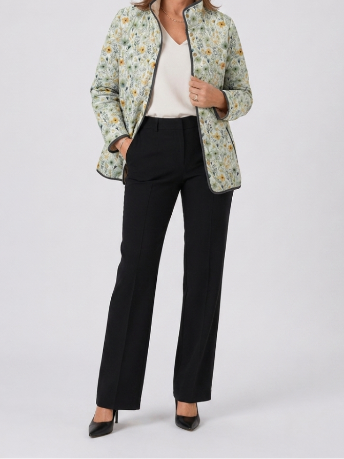 Destiny | Floral Print Quilted Jacket
