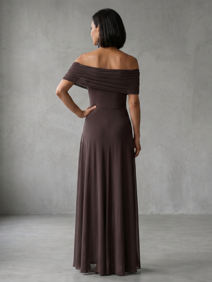 June | Off Shoulder Draped Maxi Dress