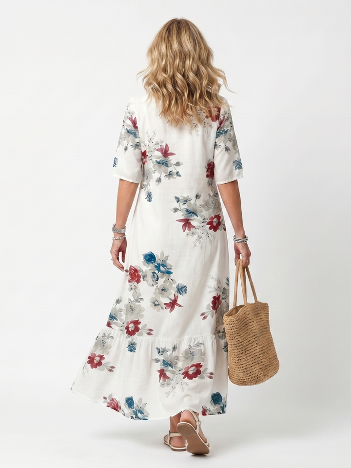 Maeva | Scattered Floral Tassel Tie Maxi Dress