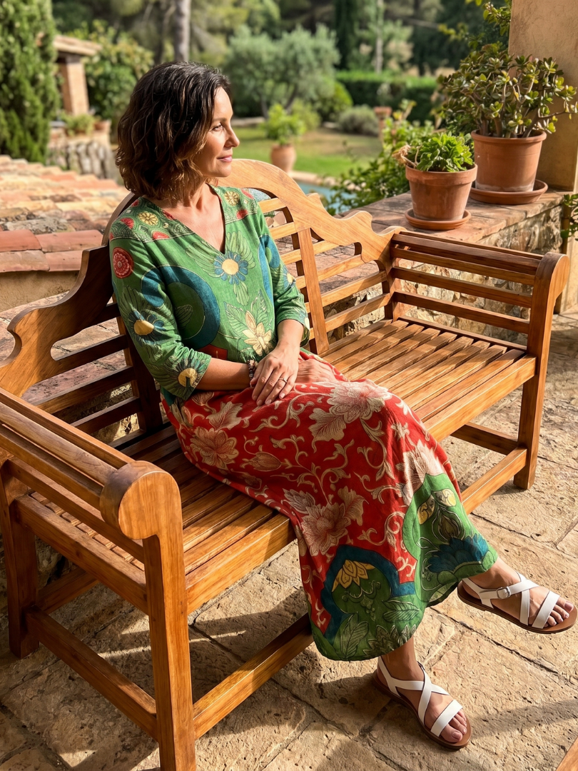 Sloane | Mixed Print V Neck Pocket Maxi Dress