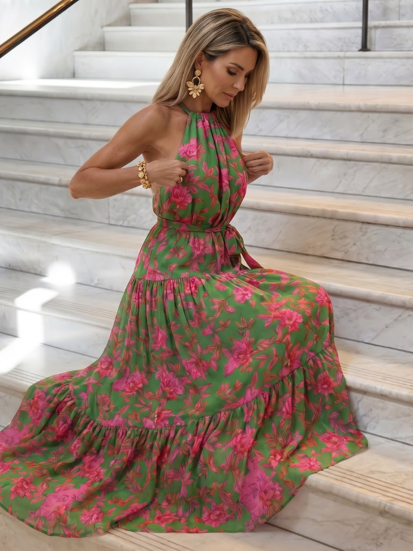 Rowen | Draped Halter Maxi Dress
