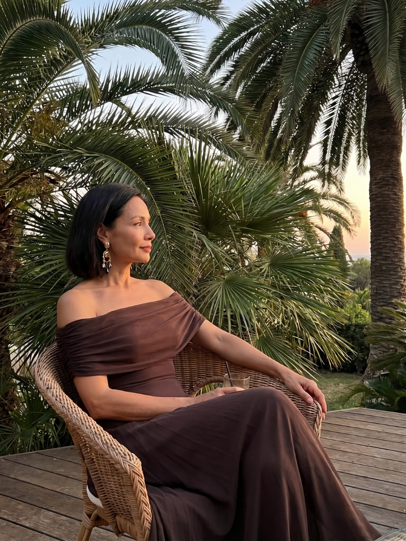 June | Off Shoulder Draped Maxi Dress