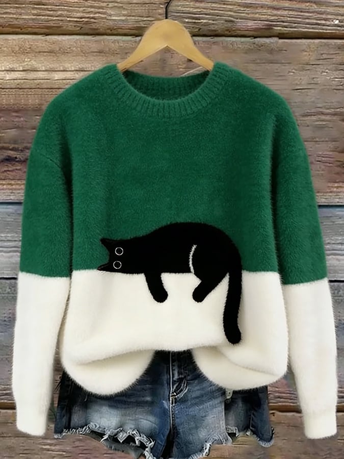 Aileen | Casual Cat Graphic Sweater
