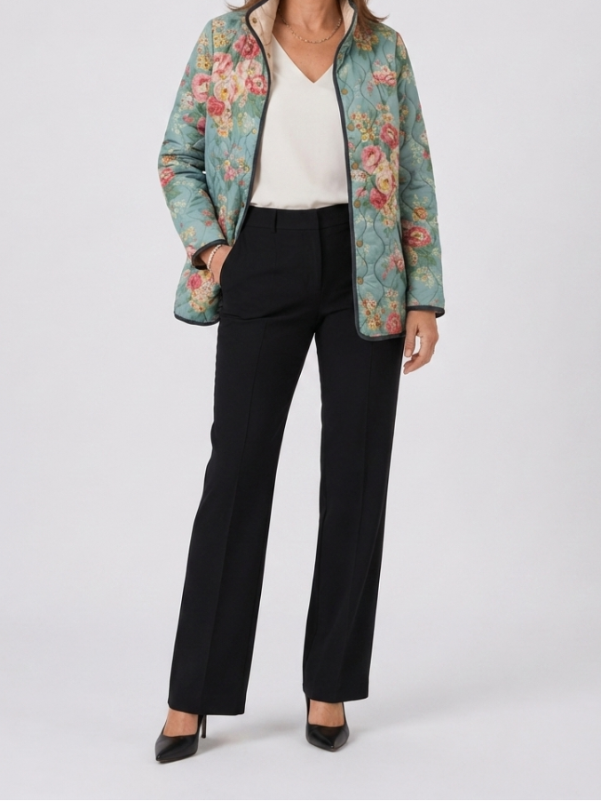 Brianna | Quilted Floral Print Jacket