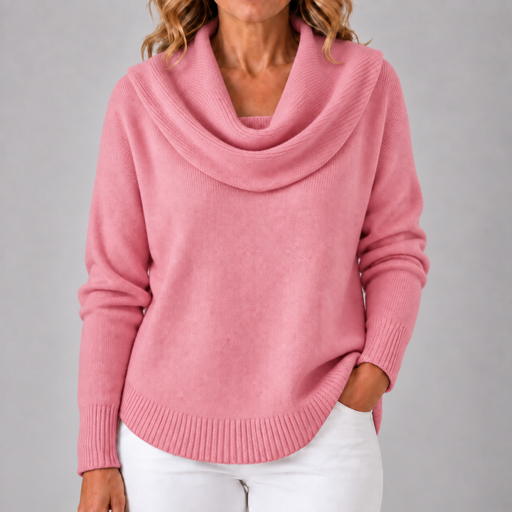 Marie | Elegant Cowl Neck Knit Sweater