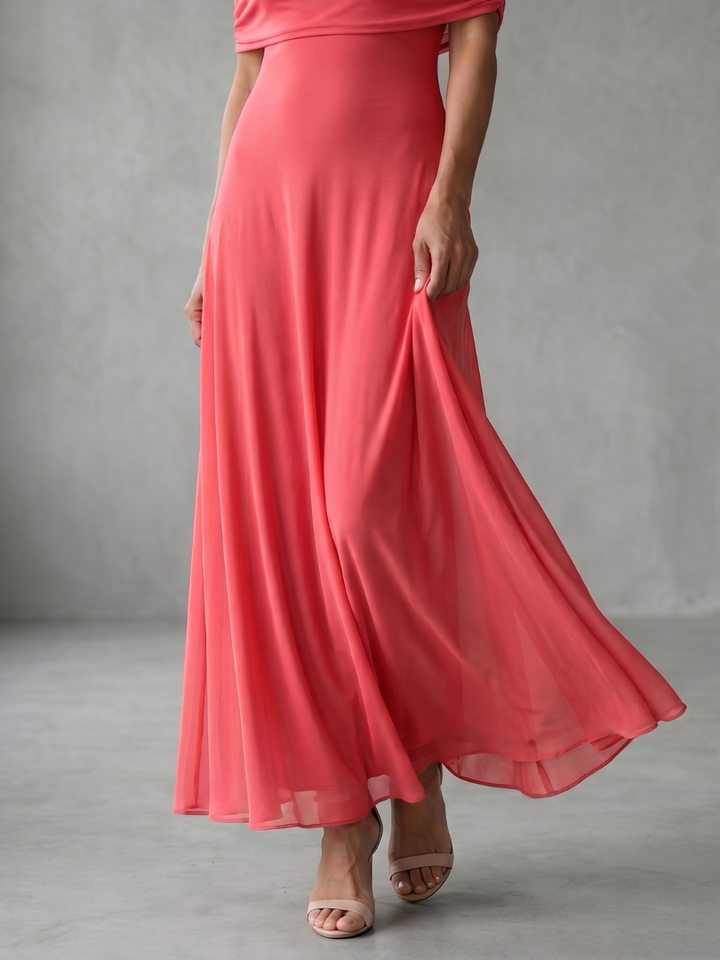 June | Off Shoulder Draped Maxi Dress