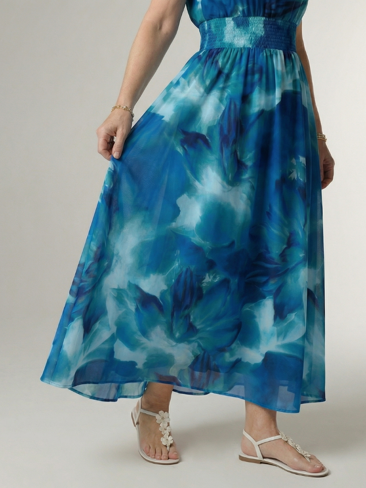 Sylin | Gathered Halter Maxi Dress