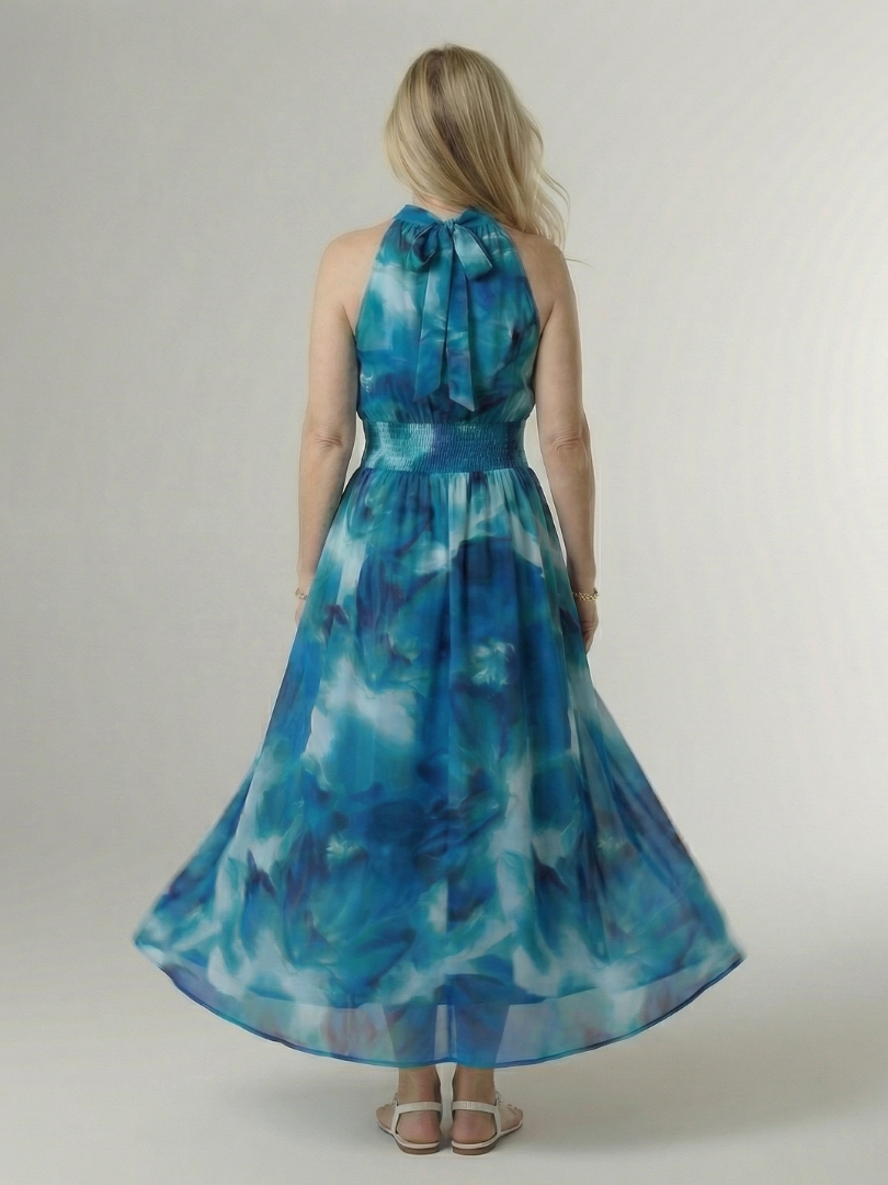 Sylin | Gathered Halter Maxi Dress