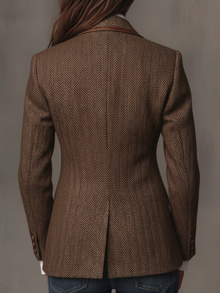 Doris | Herringbone Paisley Lapel Blazer