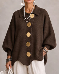 The Elara | Oversized Button Knit Sweater