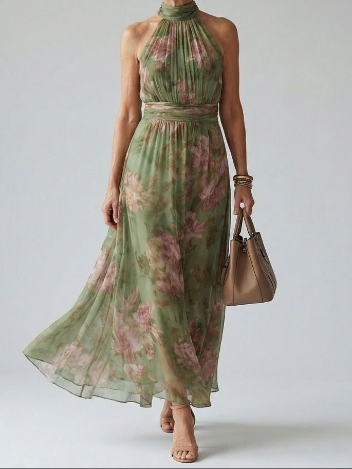 Mirelle | Gathered Halter Maxi Dress