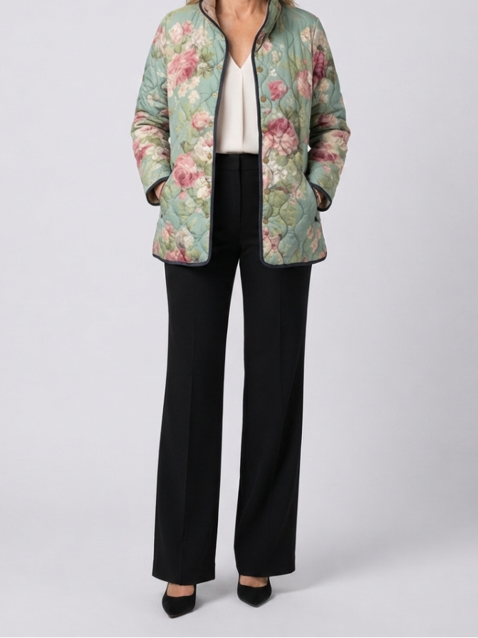 Adriana | Retro Floral Quilted Jacket