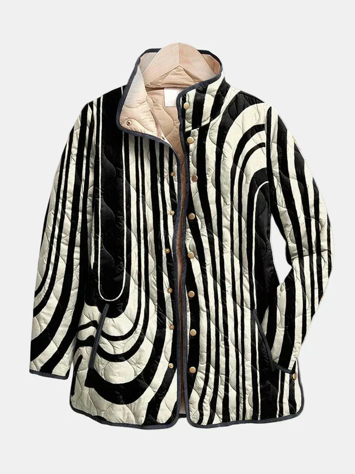 Rosalie | Casual Quilted Geometric Print Jacket