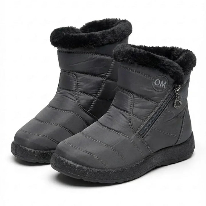 Evelyn | Women’s Quilted Fleece-Lined Zip Ankle Boots