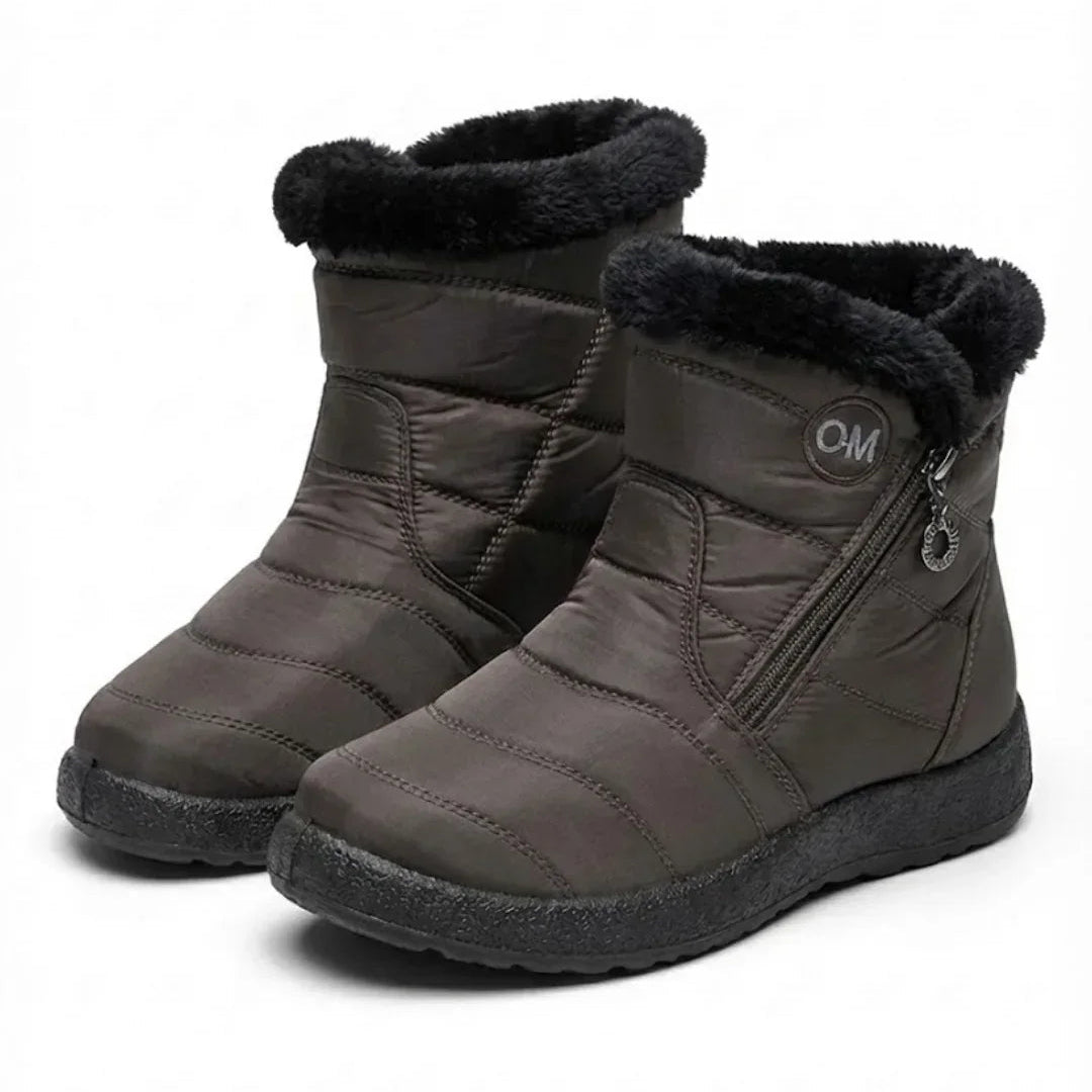 Evelyn | Women’s Quilted Fleece-Lined Zip Ankle Boots