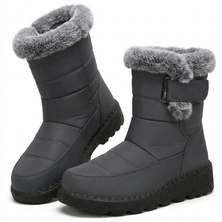 Gail | Women’s Faux Fur Trim Buckle Winter Boots