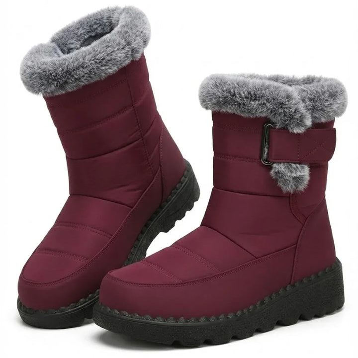 Gail | Women’s Faux Fur Trim Buckle Winter Boots