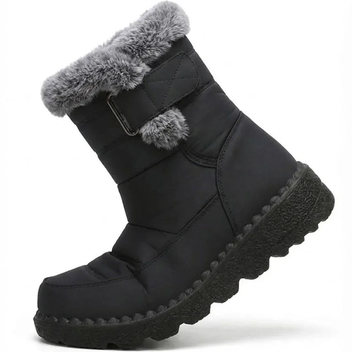 Gail | Women’s Faux Fur Trim Buckle Winter Boots