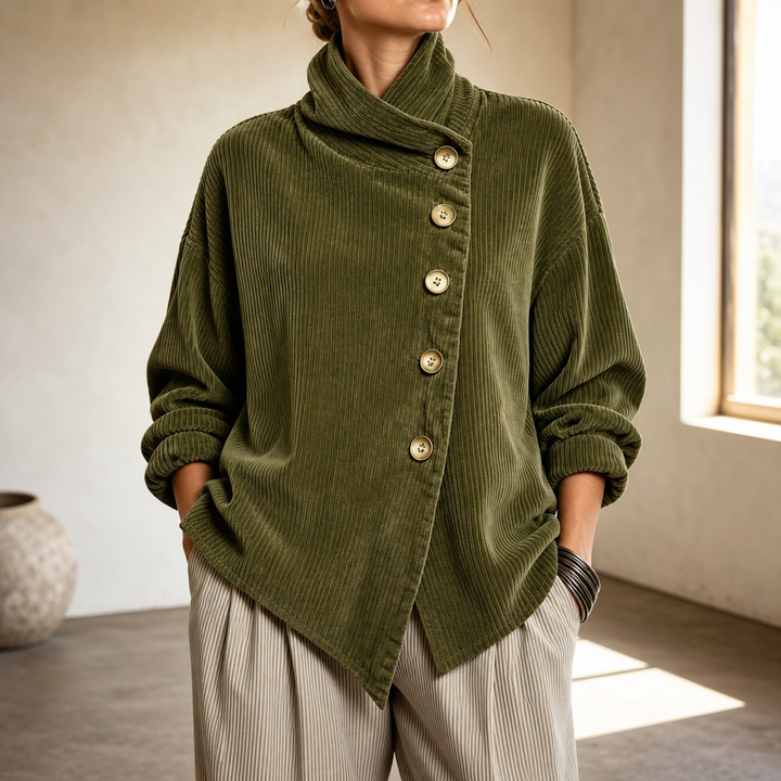 Tina | Asymmetric Corduroy Top