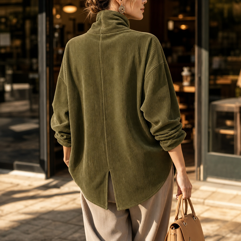 Tina | Asymmetric Corduroy Top
