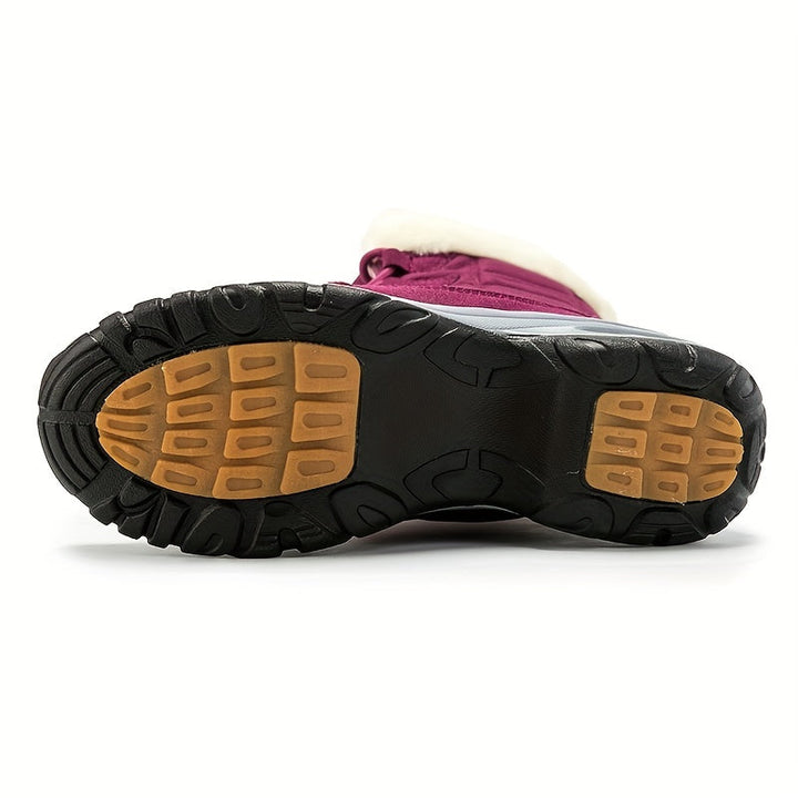 Kris | Women’s Faux Fur Cuff Lace-Up Mid-Calf Snow Boots
