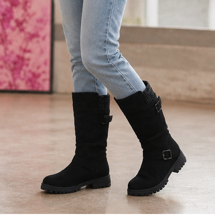 Nancy | Buckle Mid-Calf Boots
