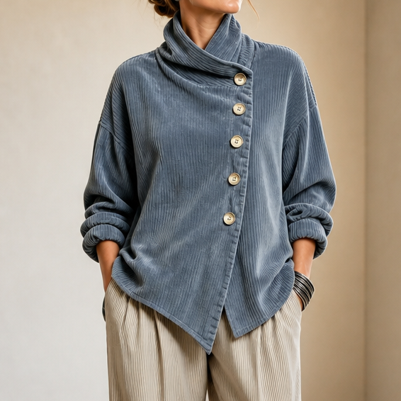 Tina | Asymmetric Corduroy Top