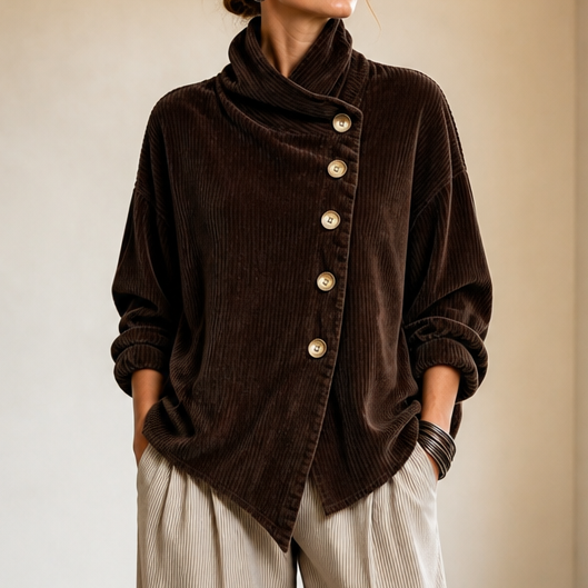 Tina | Asymmetric Corduroy Top